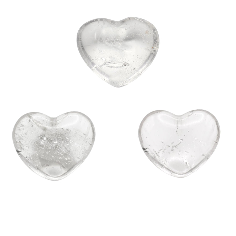 Figura de Corazón Puff en Cuarzo Blanco Tamaño Chico