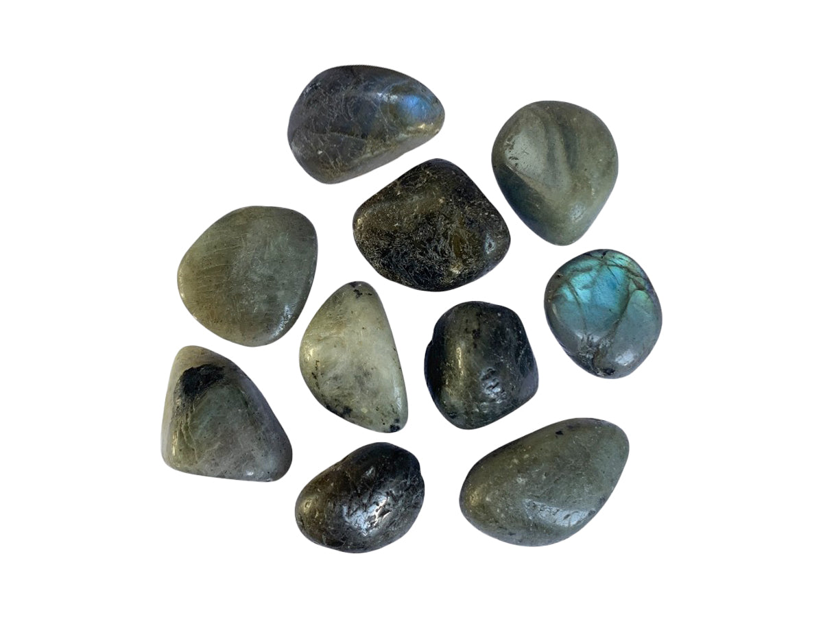 PAQUETE DE 10 PIEZAS DE TAMBORILEADO LABRADORITA