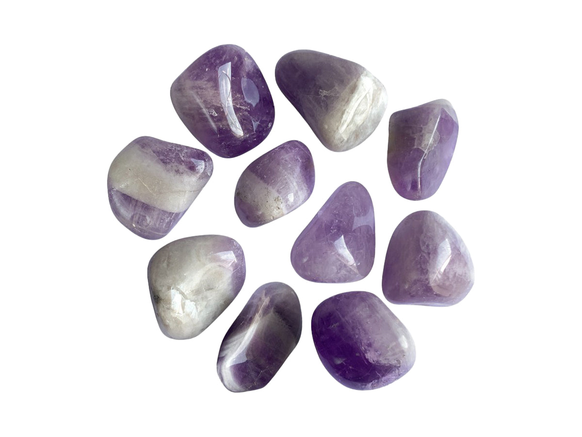PAQUETE DE 10 PIEZAS DE TAMBORILEADO AMATISTA CHEVRON