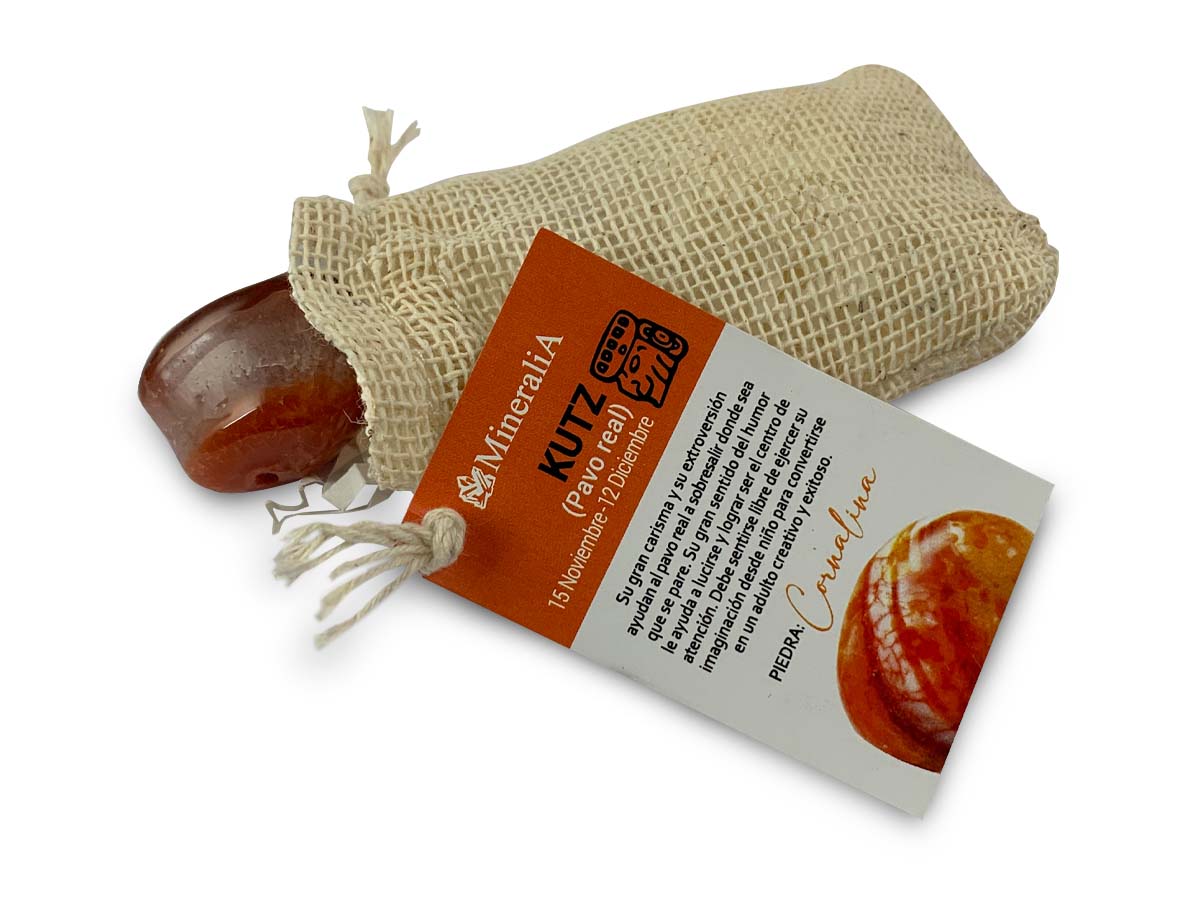 COSTALITO DEL ZODIACO MAYA "PAVO REAL" CORNALINA.