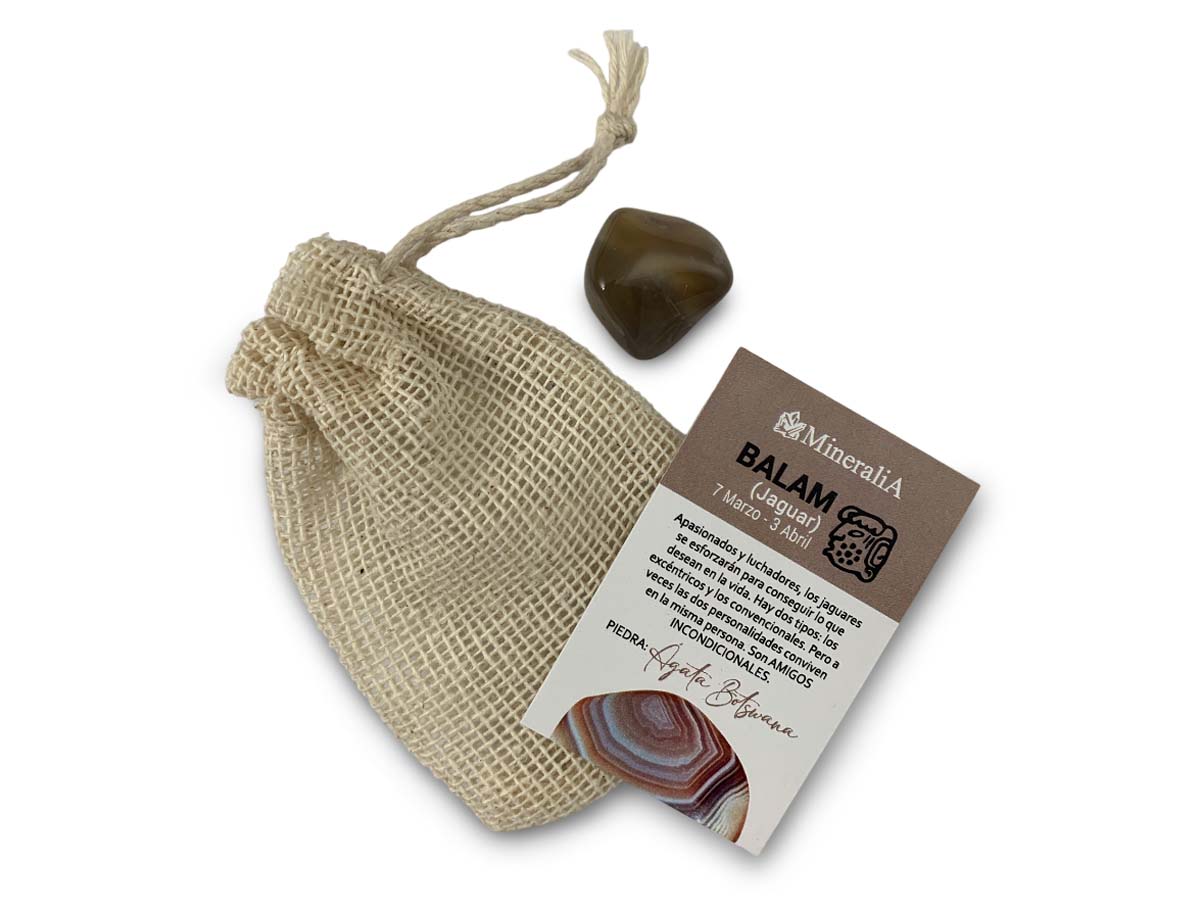 COSTALITO DEL ZODIACO MAYA "JAGUAR" ÁGATA BOTSWANA.