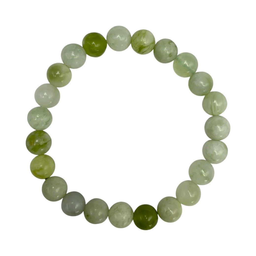 PULSERA ESFERAS DE JADE VERDE.