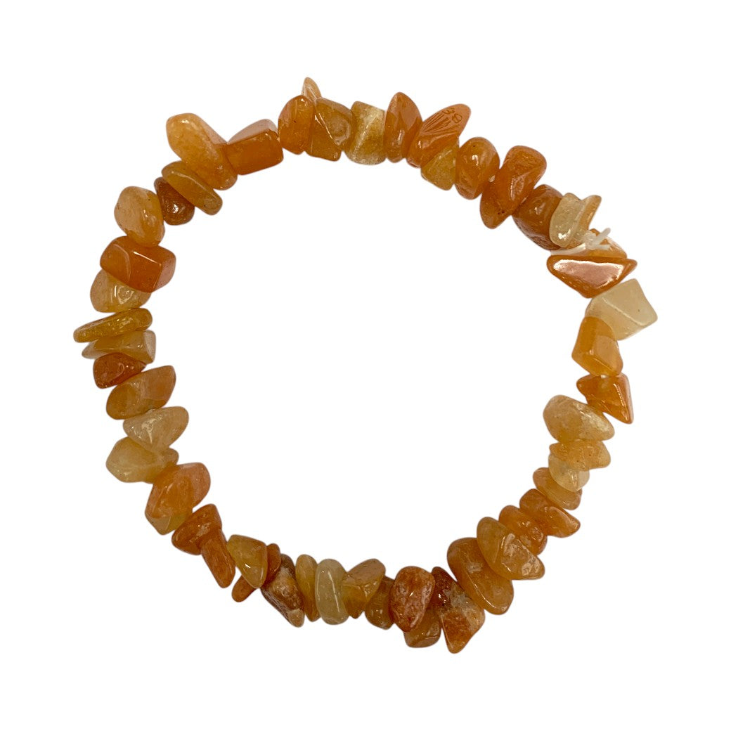 PULSERA DE CHIPS DE VENTURINA NARANJA.