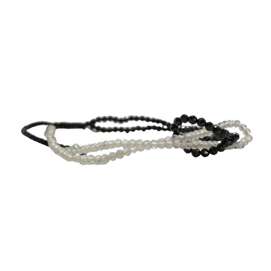 PULSERA YING-YANG CUARZO BLANCO Y ESPINELA