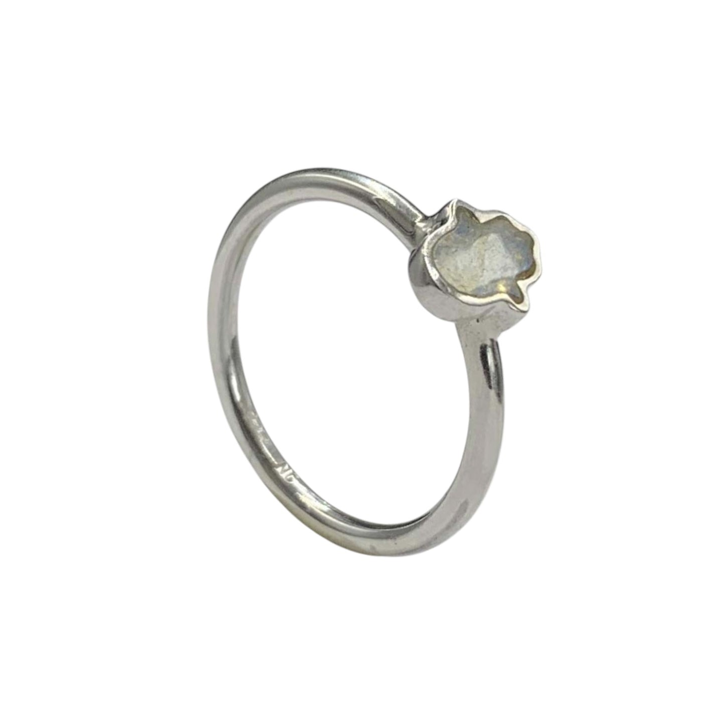 Anillo de Plata.925 Centro Mano de Fátima Labradorita - anillo con piedra