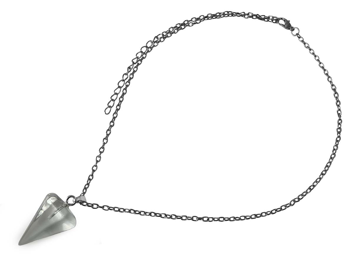 COLLAR PÉNDULO DE CUARZO BLANCO.