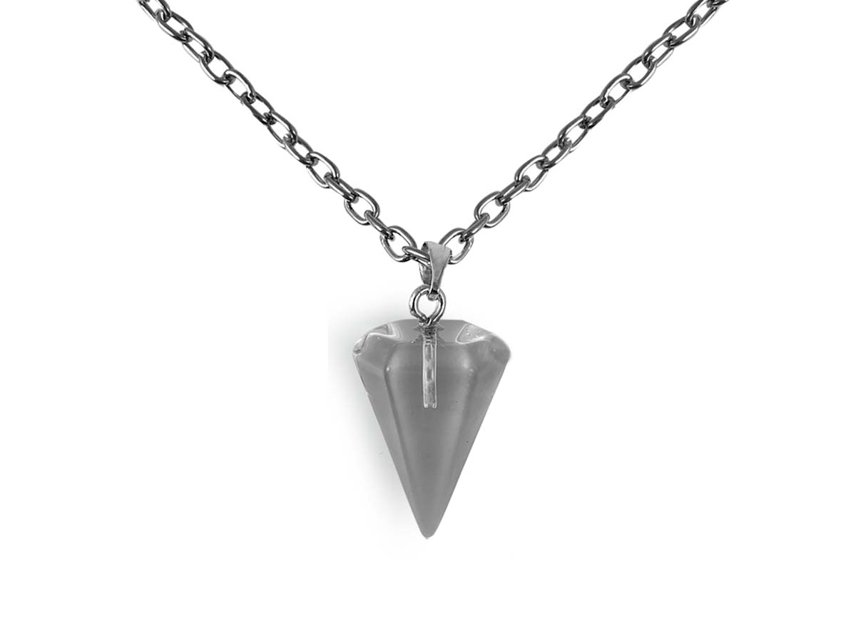 COLLAR PÉNDULO DE CUARZO BLANCO.