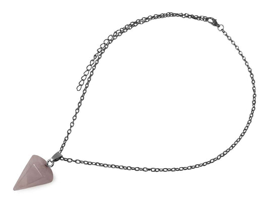 COLLAR PÉNDULO DE CUARZO ROSA.