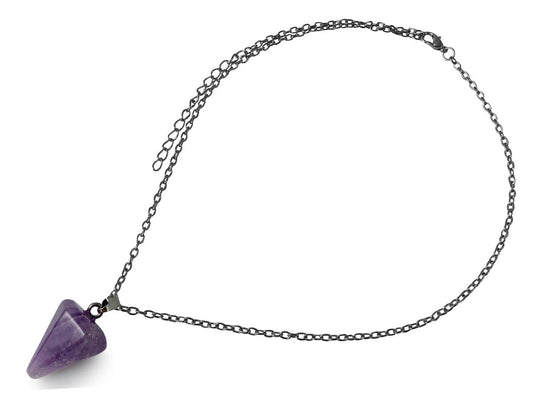 COLLAR PÉNDULO DE CUARZO AMATISTA.