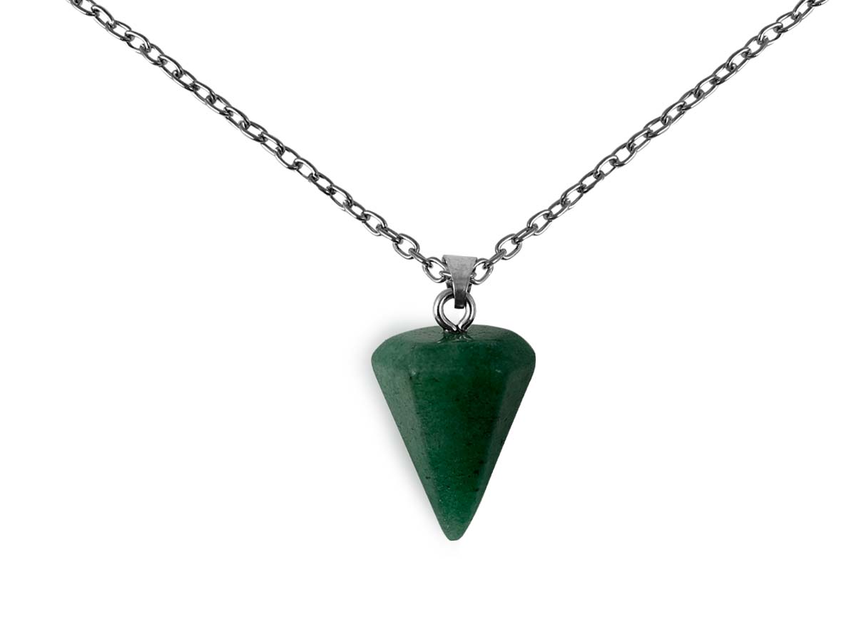 COLLAR PÉNDULO DE VENTURINA VERDE.