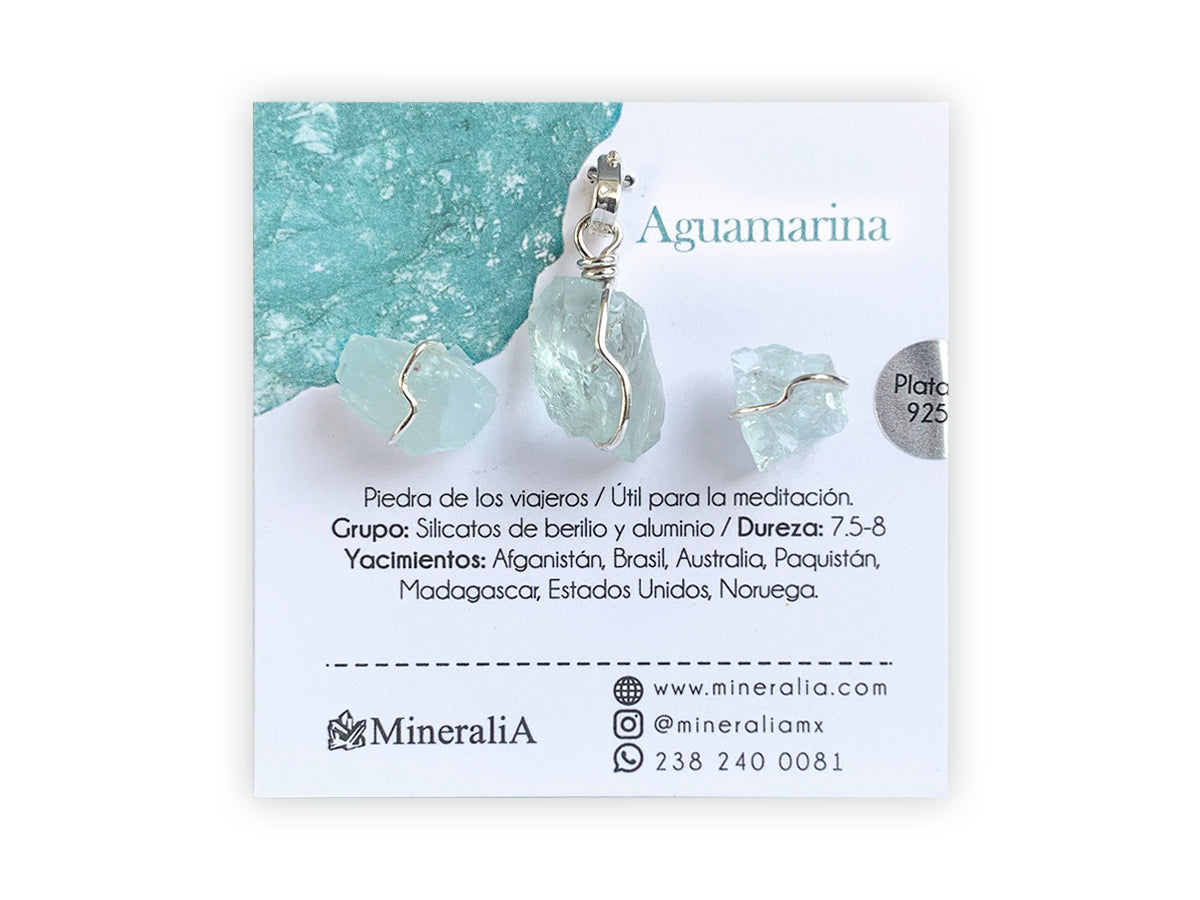 SET DIJE/ ARETES AGUAMARINA.