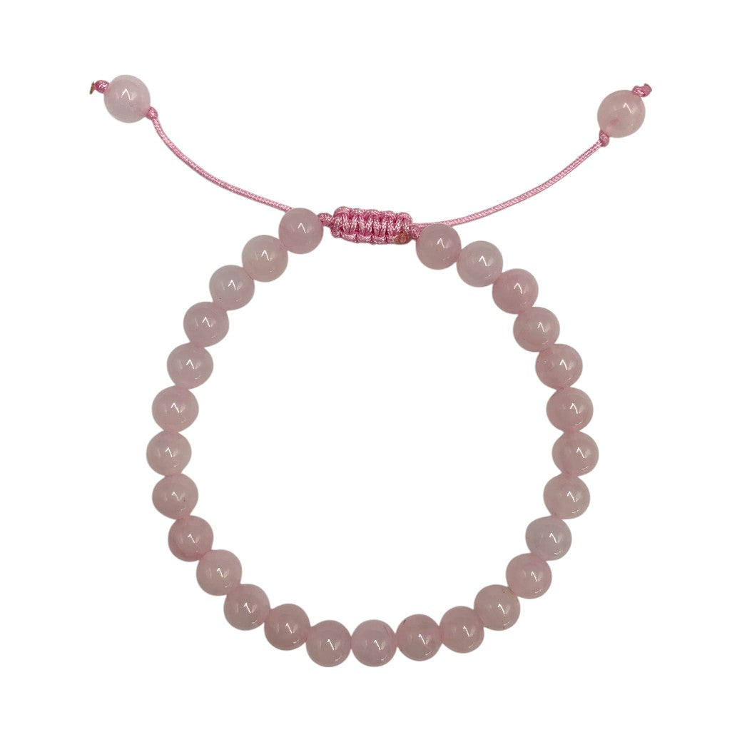 Pulsera Unisex De Esferas De Cuarzo Rosa | MineraliA