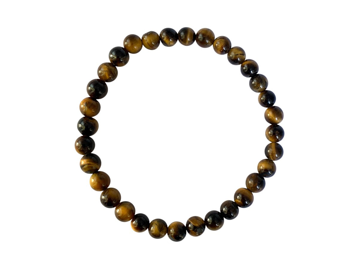 PULSERA ESFERAS DE OJO DE TIGRE.