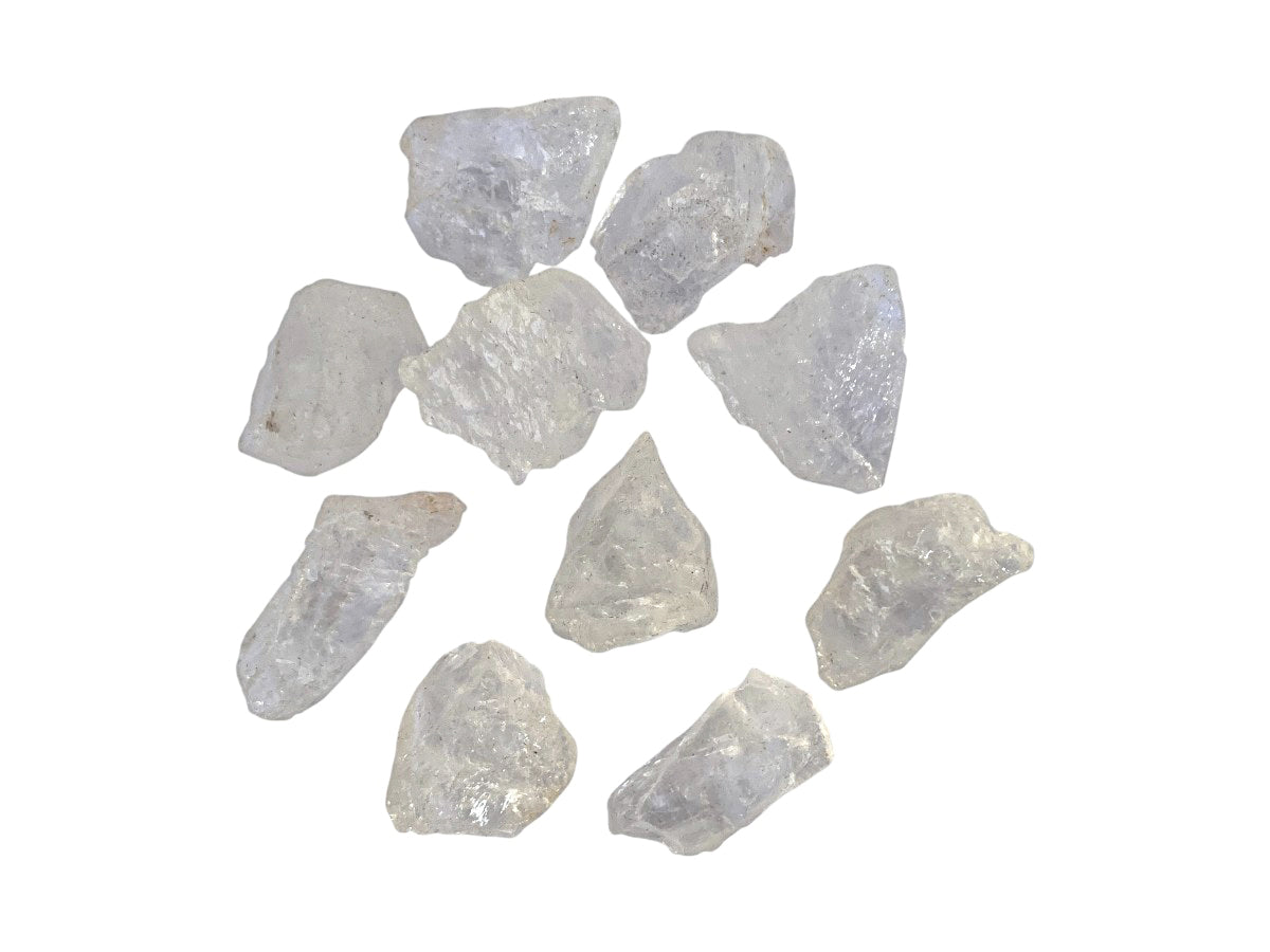 PAQUETE DE 10 PIEZAS DE CUARZO BLANCO TRITURADO