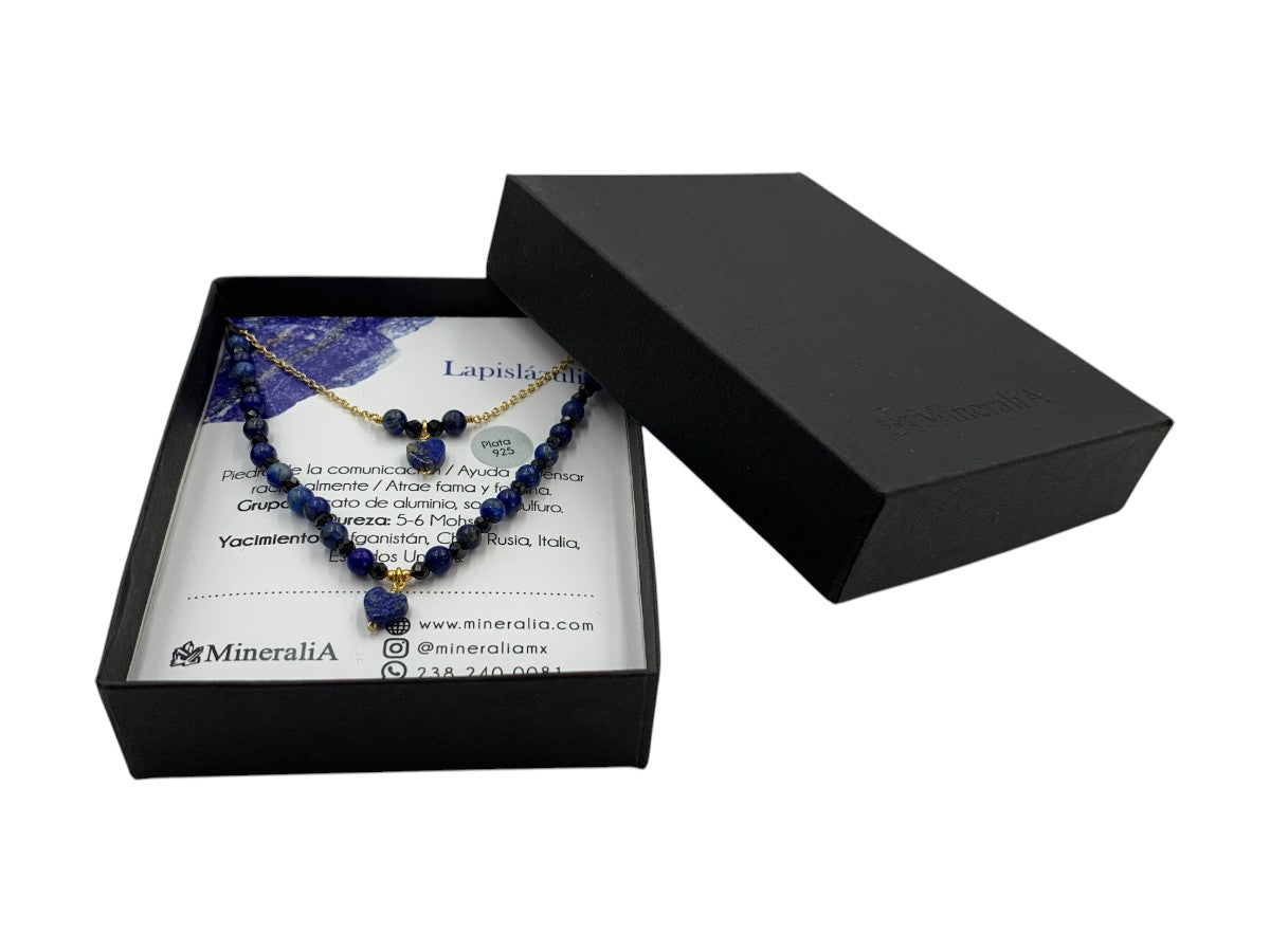 COLLAR DE PLATA .925 LAPISLAZULI-ESPINELA