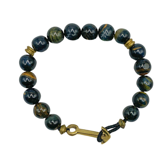 PULSERA CABALLERO OJO DE TIGRE.