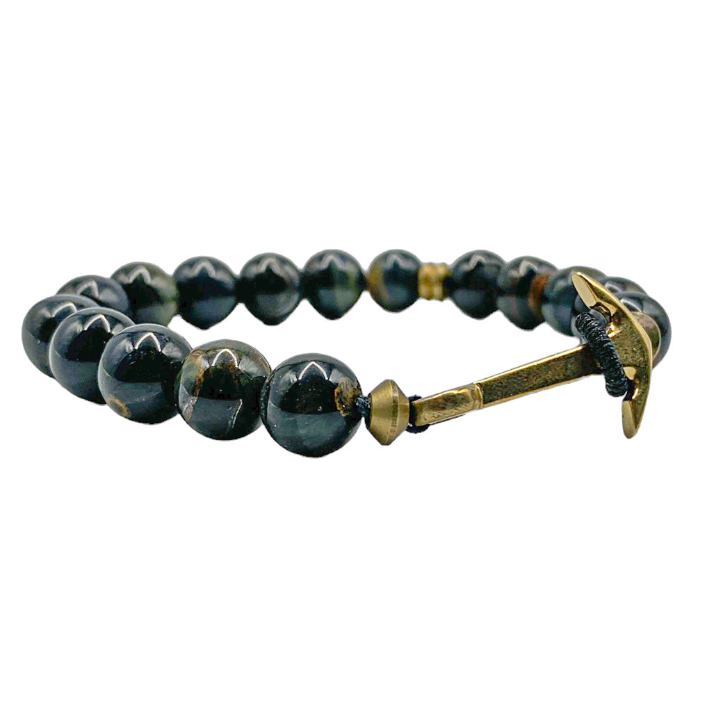 PULSERA CABALLERO OJO DE TIGRE.
