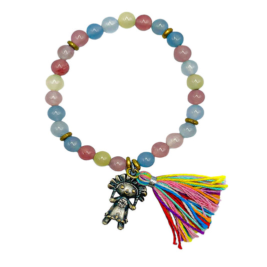 PULSERA DAMA ESFERAS JADE MIXTO.