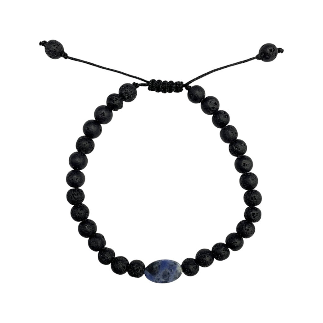 PULSERA CABALLERO PIEDRA VOLCÁNICA.