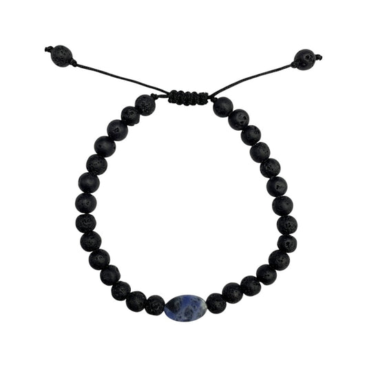 PULSERA CABALLERO PIEDRA VOLCÁNICA.