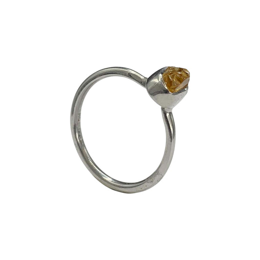 ANILLO DE PLATA .925 CENTRO CITRINO.