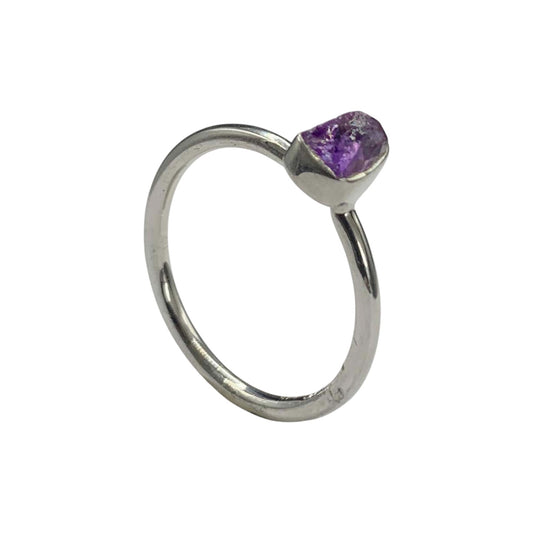 ANILLO DE PLATA .925 CENTRO AMATISTA.