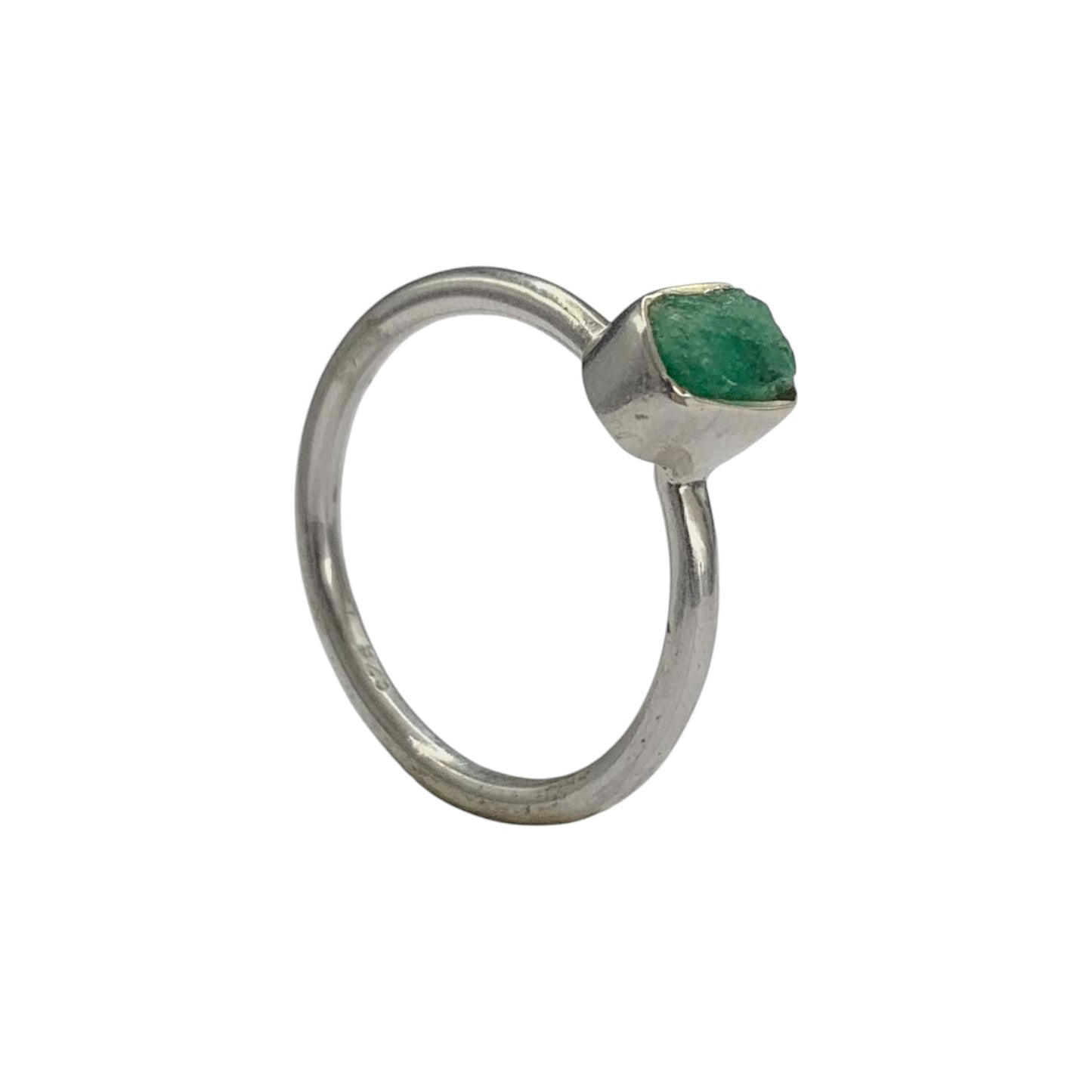 ANILLO DE PLATA .925 CENTRO DE VENTURINA VERDE.