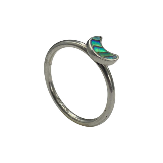 ANILLO DE PLATA.925 LUNA CONCHA ABULON.