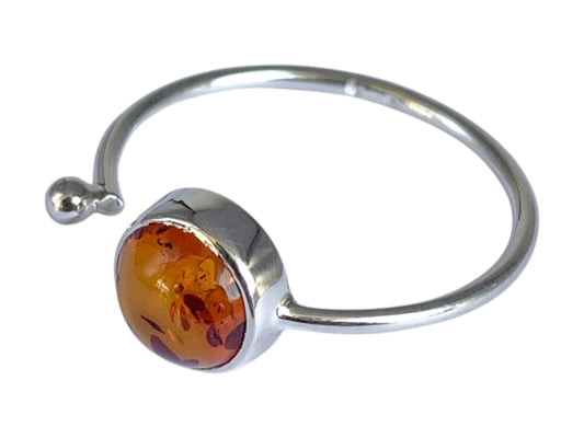 ANILLO CABUJON ÁMBAR.