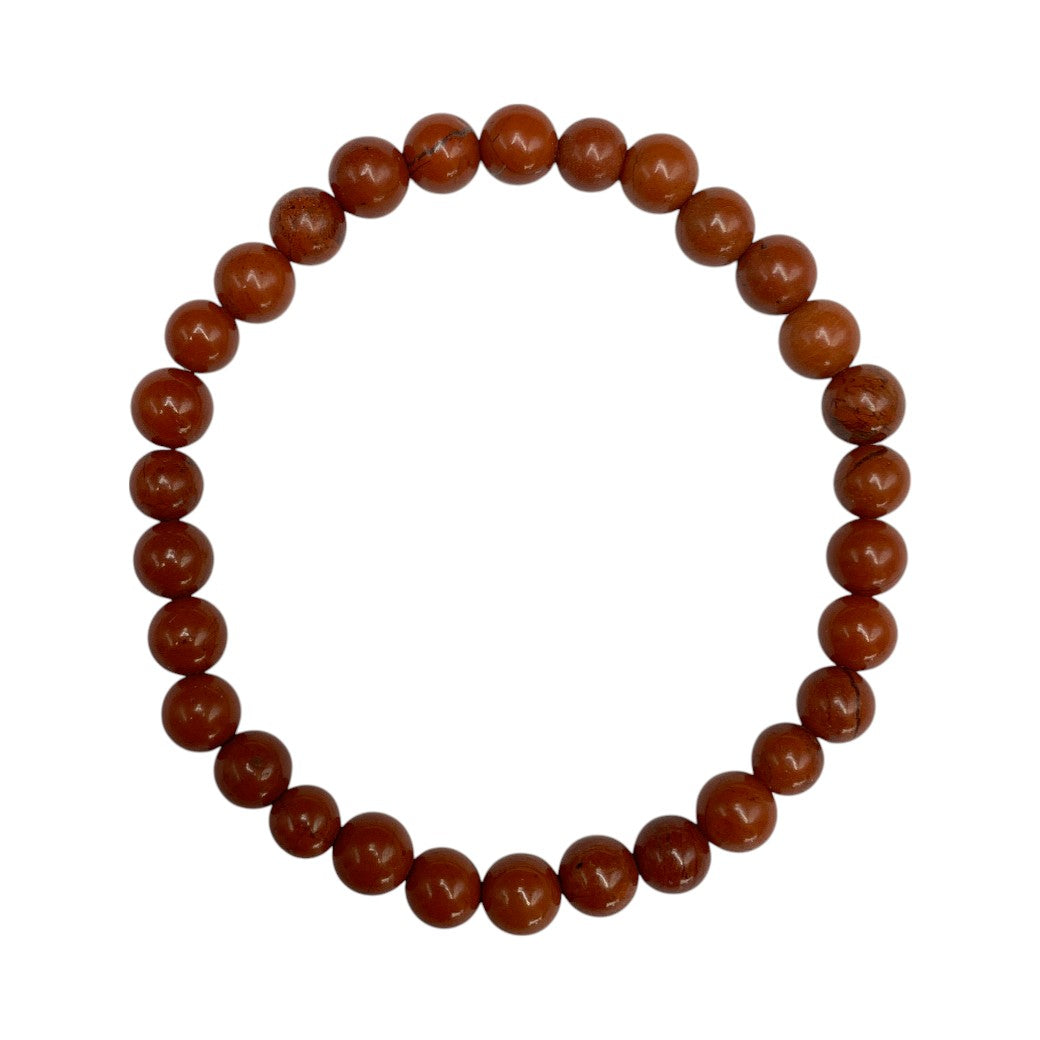PULSERA ESFERAS JASPE ROJO.