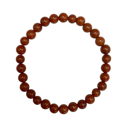 PULSERA ESFERAS JASPE ROJO.