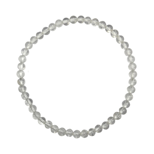 PULSERA ESFERAS DE CUARZO BLANCO.