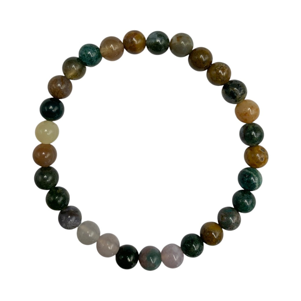 PULSERA ESFERAS DE JASPE OCEÁNICO.
