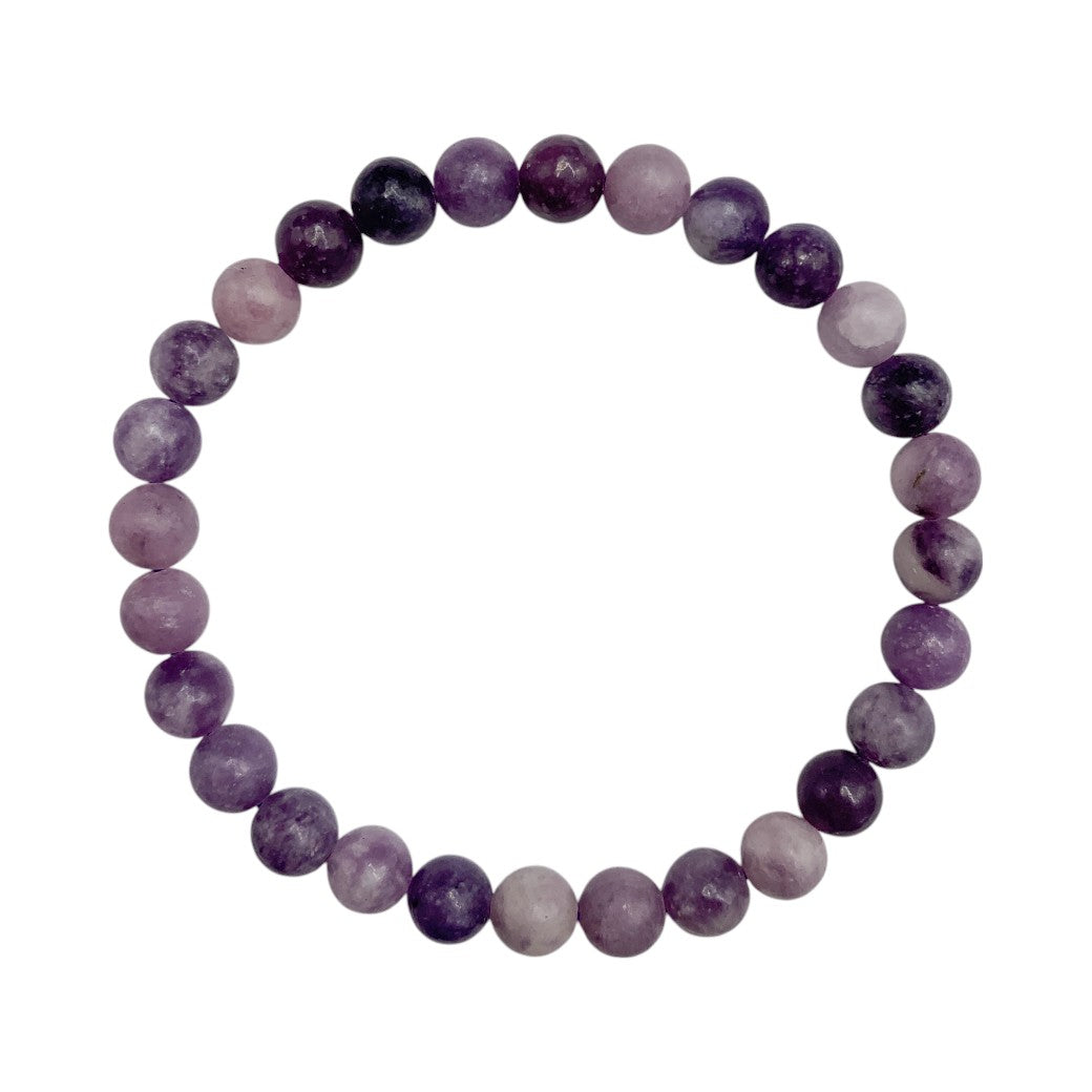 PULSERA ESFERAS DE LEPIDOLITA.