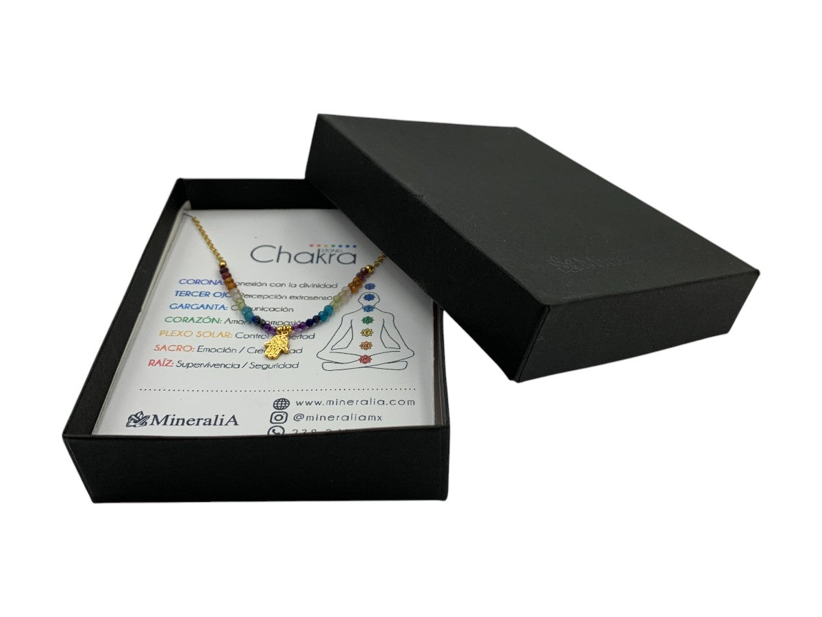 COLLAR DE PLATA CHAKRAS.