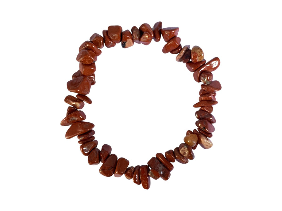 PULSERA CHIPS DE JASPE ROJO
