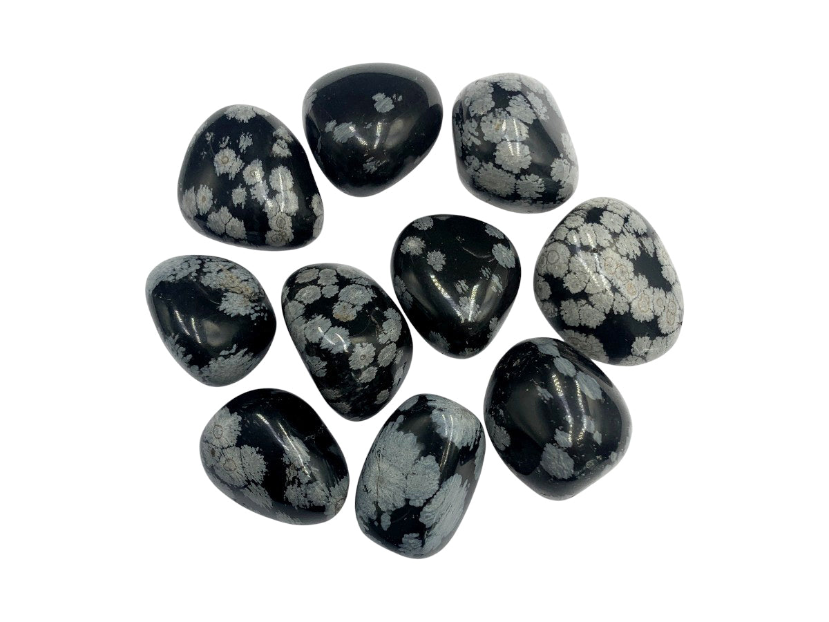 PAQUETE DE 10 PIEZAS DE TAMBORILEADO OBSIDIANA NEVADA