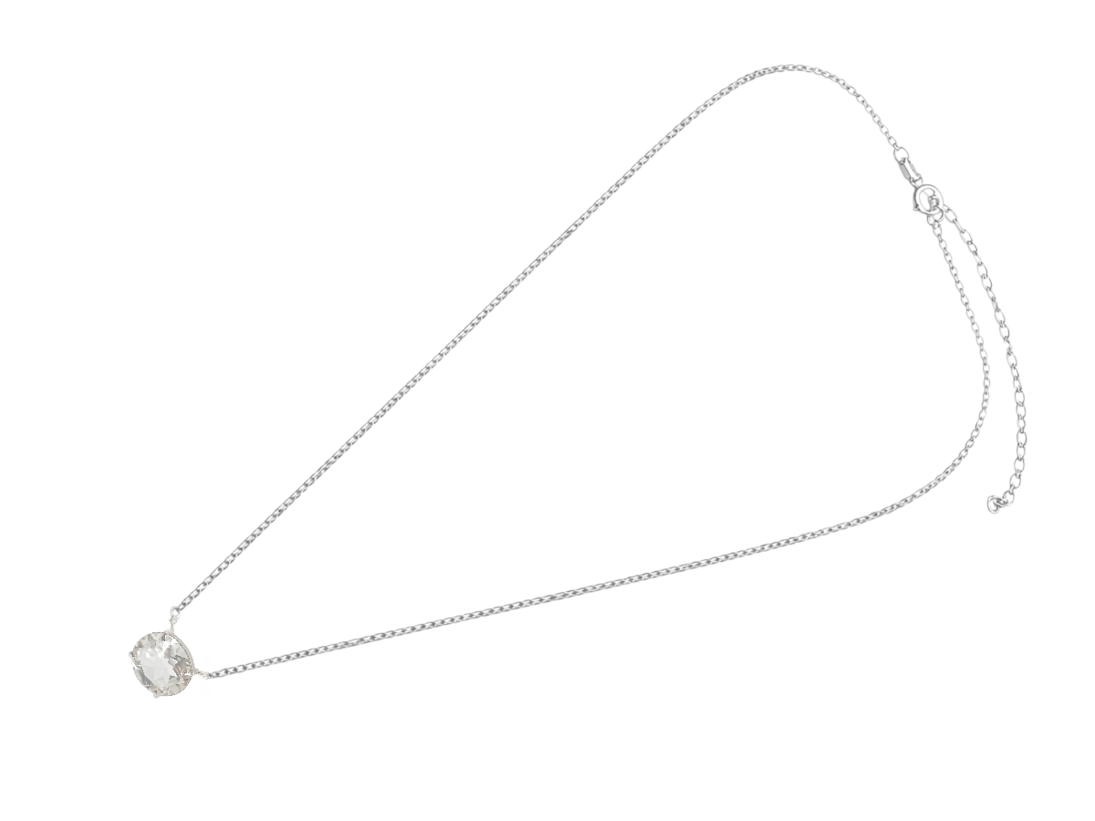 COLLAR DE PLATA .925 CENTRO CUARZO BLANCO