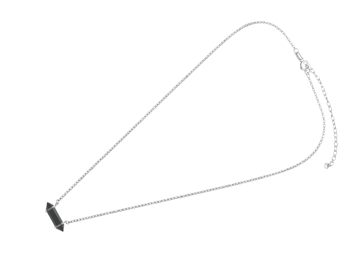 COLLAR DE PLATA .925 AGATA NEGRA