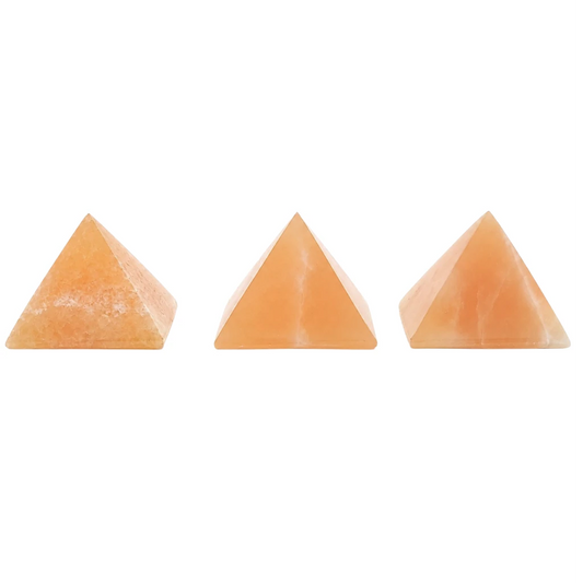 PIRÁMIDE DE CALCITA NARANJA PULIDA Y BRILLADA