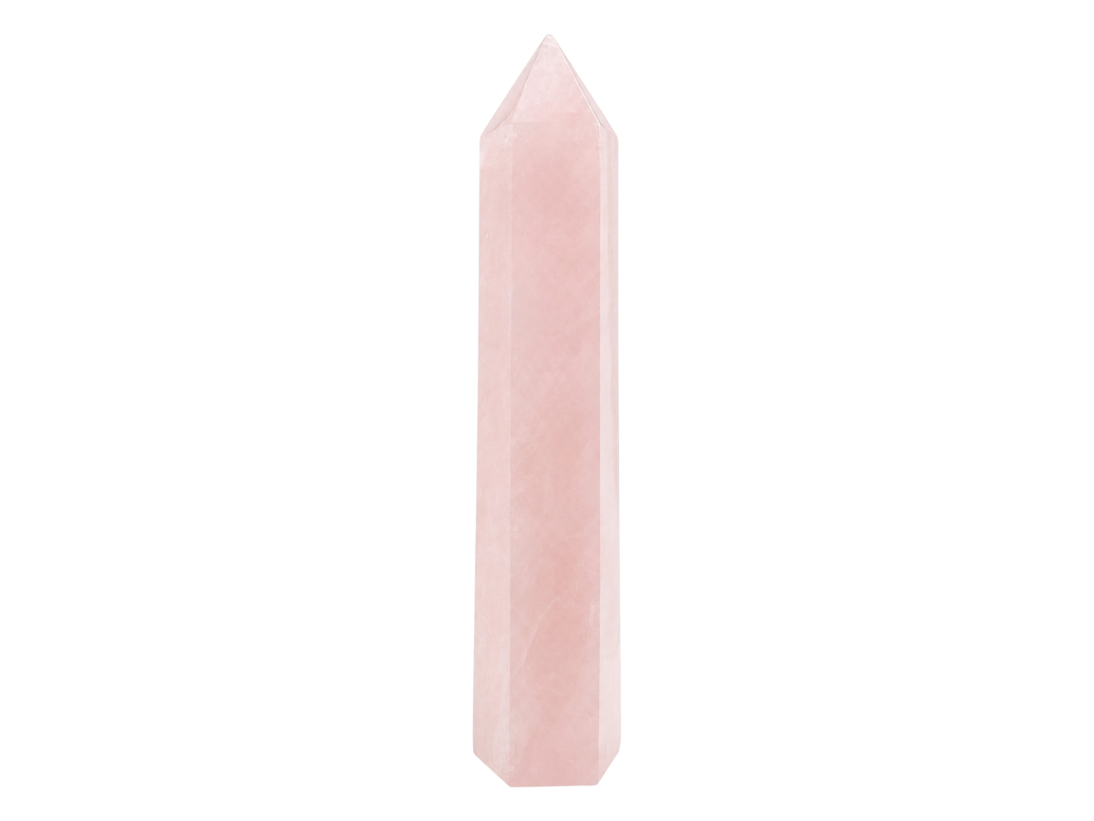 PUNTA DE CUARZO ROSA LAPIDADA