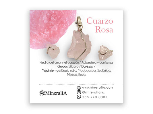 SET DIJE/ ARETES CUARZO ROSA.