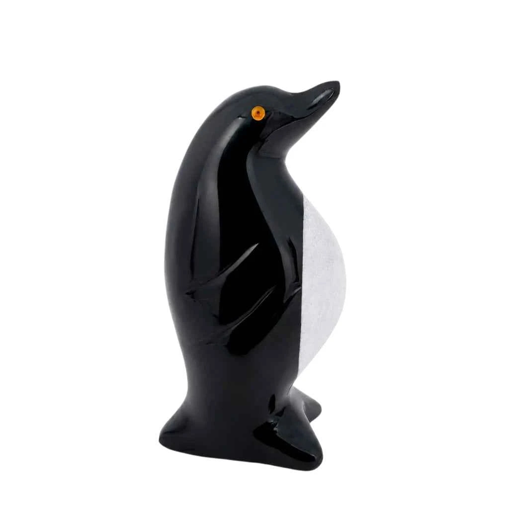 FIGURA PINGÜINO DE ÓNIX BLANCO Y NEGRO