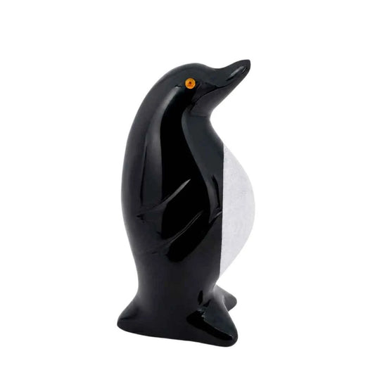 FIGURA PINGÜINO DE ÓNIX BLANCO Y NEGRO