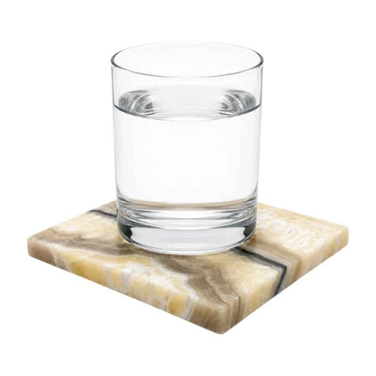 SET DE PORTAVASOS DE ÓNIX CEBRA