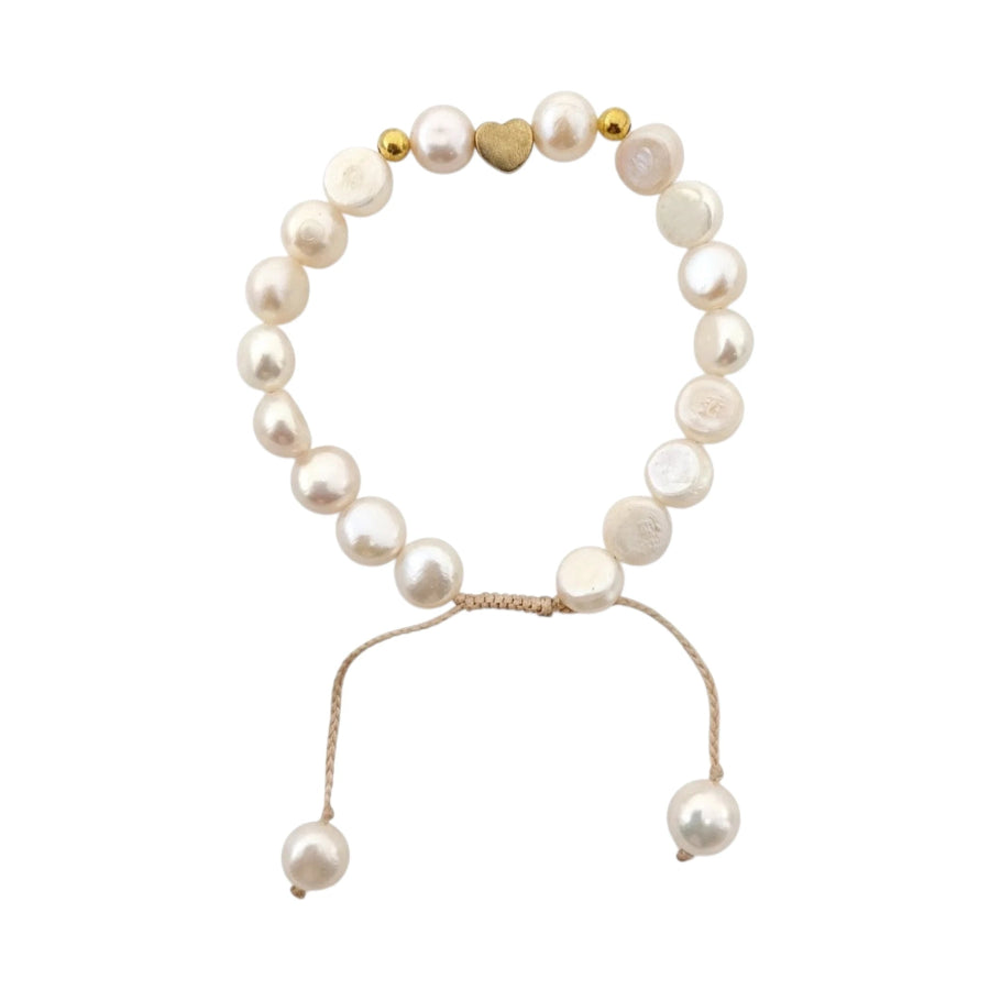PULSERA PERLA CENTRO CORAZÓN
