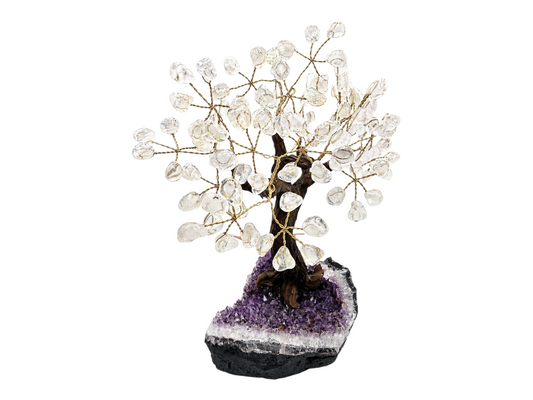 ÁRBOL BONSÁI DE CUARZO BLANCO DE 30 CM