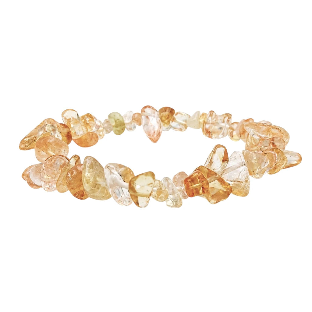 PULSERA CHIPS DE CITRINO HILO ELÁSTICO