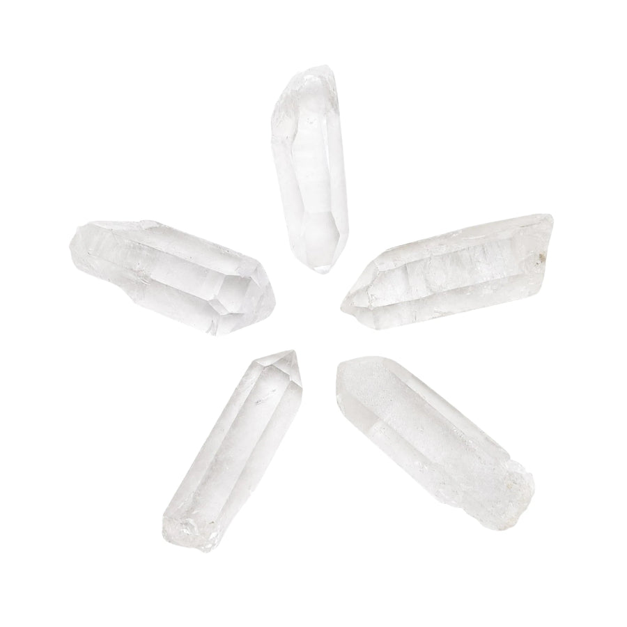 PAQUETE DE 5 PUNTAS RUSTICAS DE CUARZO BLANCO