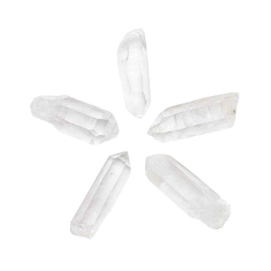 PAQUETE DE 5 PUNTAS RUSTICAS DE CUARZO BLANCO
